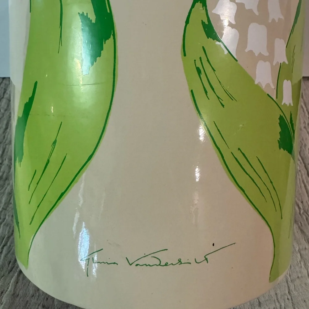 1970s Vintage Gloria Vanderbilt Floral Vinyl Ice Bucket